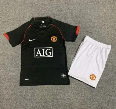 07-08 Manchester United Away Retro Kids Kits Children Sets Football