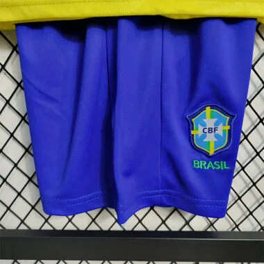 23-24 Brazil home kids kit size 16-28 futbol shirts