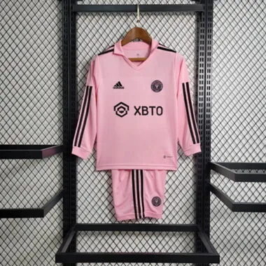 23-24 Inter Miami home pink long sleeve kid kit Size 16-28