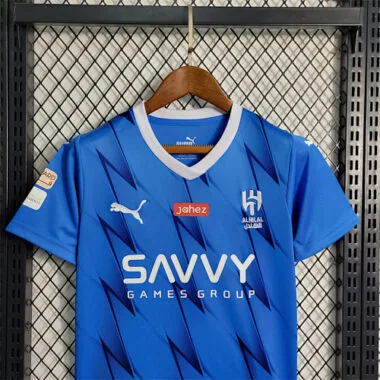 23-24 Al Hilal Home kids Size 16-28 Soccer Jerseys