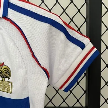 1998 France Away Retro Kid Kits Youth Apparels Sport