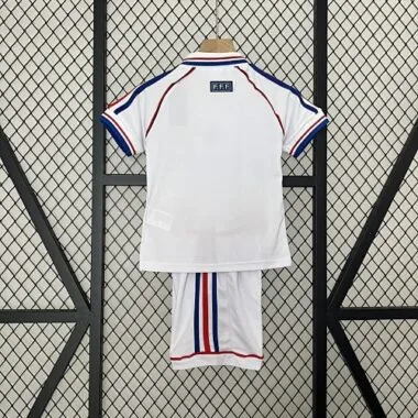 1998 France Away Retro Kid Kits Youth Apparels Sport