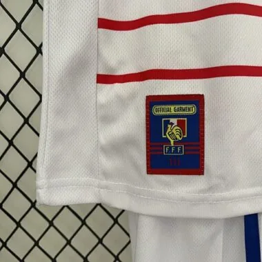 1998 France Away Retro Kid Kits Youth Apparels Sport