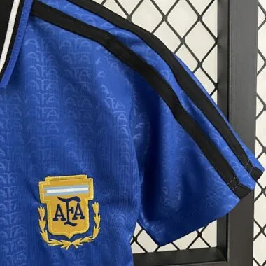 1994 Argentina Away Retro Kid Kits Youth Apparels Football