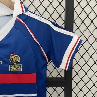 1998 France Home Kids Retro Kits World Cup Shirt Soccer Jerseys