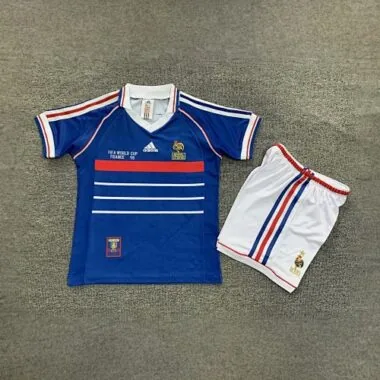 1998 France Home Kids Retro Kits World Cup Shirt Soccer Jerseys