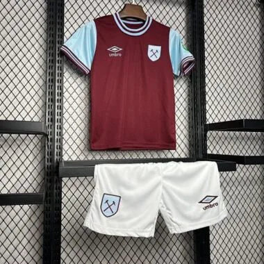 24-25 West Ham Home Kid Kits Youth Apparels Sport