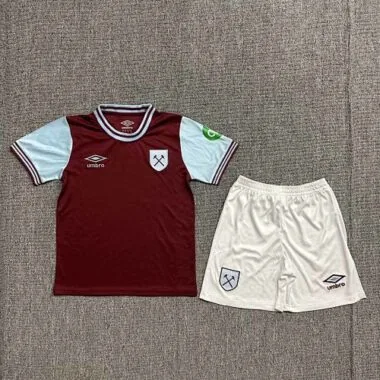 24-25 West Ham Home Kid Kits Youth Apparels Sport