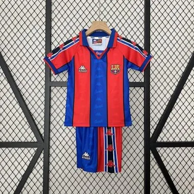 95-97 Barcelona Home Retro Kid Kits Youth Apparels AAAAJersey Wholesale Yupoo
