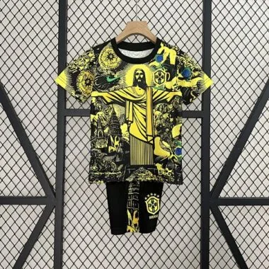 24-25 Brazil Jesus Yellow Special Kid Kits Youth Apparels AAAAJersey Supplier Yupoo