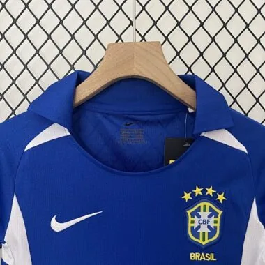 2002 Brazil Away Retro Kid Kits Youth Apparels