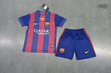 14-15 Barcelona Home Retro Kids Kit Size:16-28 Football Jersey