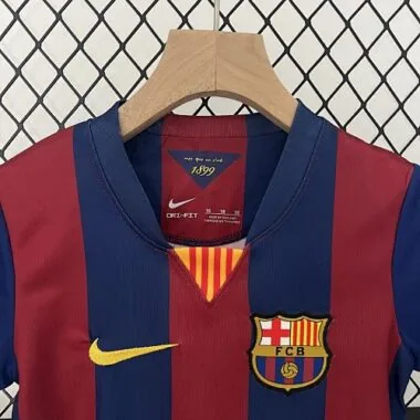 14-15 Barcelona Home Retro Kids Kit Size:16-28 Football Jersey