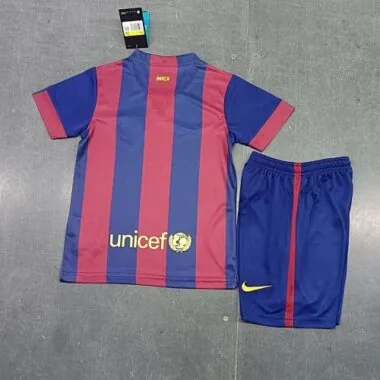 14-15 Barcelona Home Retro Kids Kit Size:16-28 Football Jersey