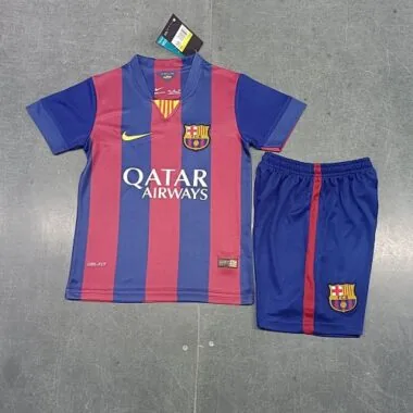 14-15 Barcelona Home Retro Kids Kit Size:16-28 Football Jersey