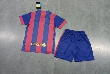 14-15 Barcelona Home Retro Kids Kit Size:16-28 Football Jersey