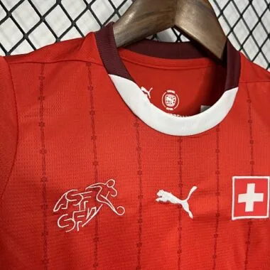 2024 Switzerland Home Kid Kits UEFA Euro Youth Apparels Football