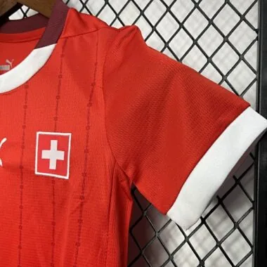 2024 Switzerland Home Kid Kits UEFA Euro Youth Apparels Football