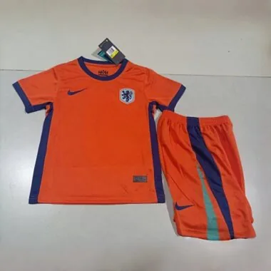 2024 Netherlands Home Kid Kits UEFA Euro Children Sets Football