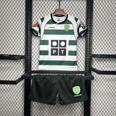 01-03 Sporting Lisbon Home Retro Kid Kits Youth Apparels Football AAAAJersey Yupoo