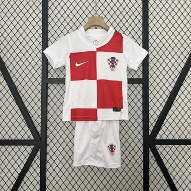 2024 Croatia Home Kid Kits UEFA Euro Youth Apparels Soccer Jerseys Yupoo