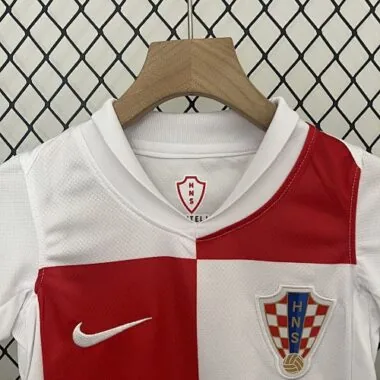 2024 Croatia Home Kid Kits UEFA Euro Youth Apparels Soccer Jerseys