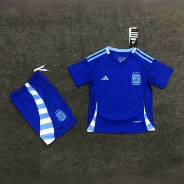 2024 Argentina Away Kid Kits Copa America Children Sets Football