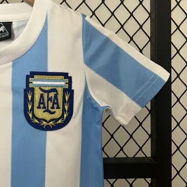 1986 Argentina Home Retro Kids Kits Children Sets Football