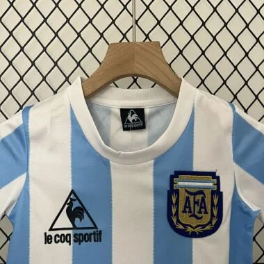 1986 Argentina Home Retro Kids Kits Children Sets Football