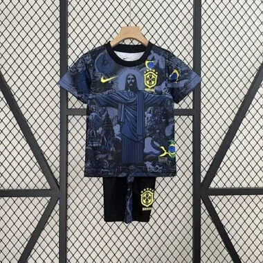 24-25 Brazil Dark Blue Jesus Kid Kits Youth Apparels AAAAJersey Supplier Yupoo