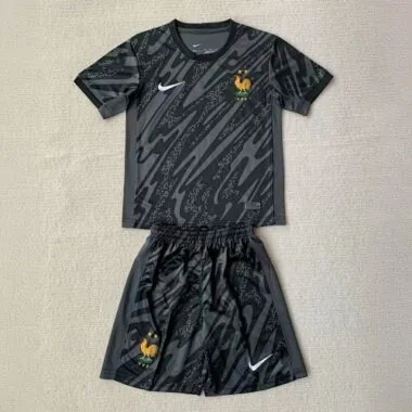2024 France Goalkeeper Black Adults And Kid Kits UEFA Euro Children Sets Football Replicas Yupoo