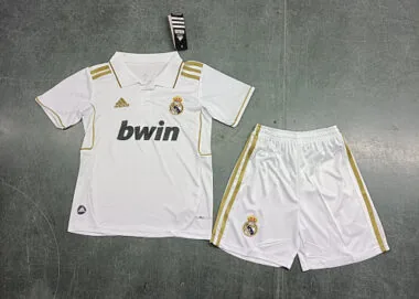 11-12 Real Madrid Home Retro Kids Kit Size:16-28 Soccer Jersey