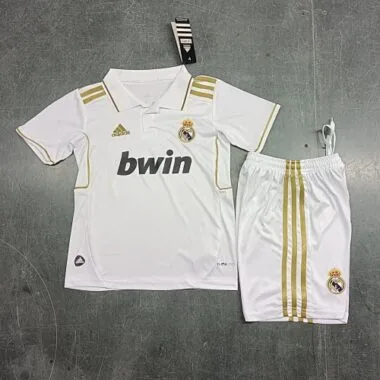 11-12 Real Madrid Home Retro Kids Kit Size:16-28 Soccer Jersey