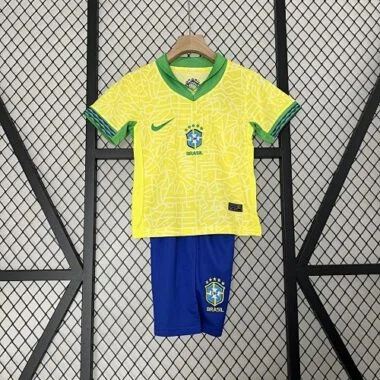 2024 Brazil Home Kid Kits Children Sets Soccer Jersey Yupoo
