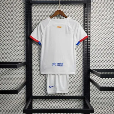 23-24 Barcelona away kids kit