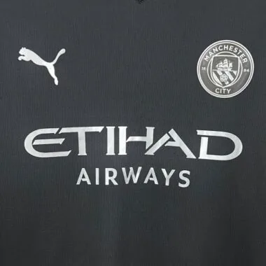 25-26 Manchester City Away Kit Black Soccer T-Shirt