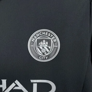 25-26 Manchester City Away Kit Black Soccer T-Shirt