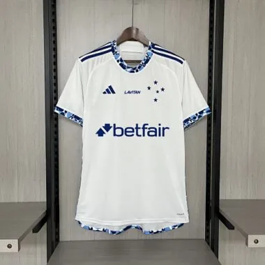 24-25 Cruzeiro Away Kit with All Sponsors Best