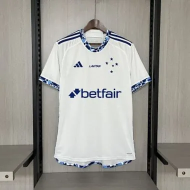 24-25 Cruzeiro Away Kit with All Sponsors Best