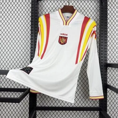 1996 Spain Away Long Sleeves Kit Retro Soccer T-Shirt AAAAJersey Supply Yupoo