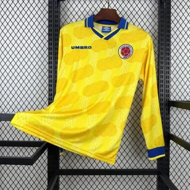 1994 Colombia Home Long Sleeves Kit Retro Soccer T-Shirt