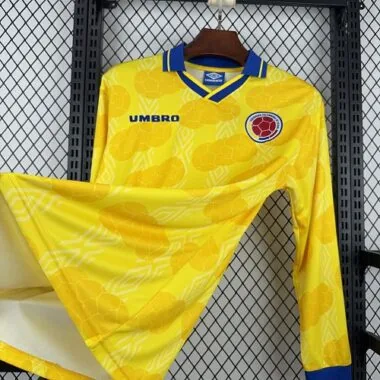 1994 Colombia Home Long Sleeves Kit Retro Soccer T-Shirt