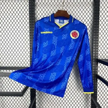 1994 Colombia Away Long Sleeves Kit Retro Soccer T-Shirt