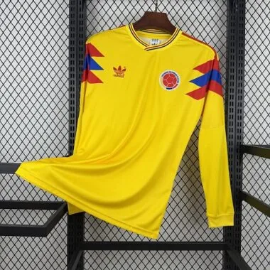 1990 Colombia Home Long Sleeves Kit Retro Soccer T-Shirt