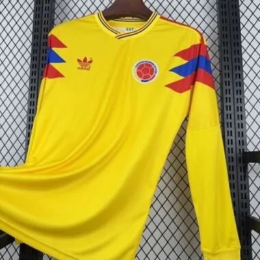 1990 Colombia Home Long Sleeves Kit Retro Soccer T-Shirt