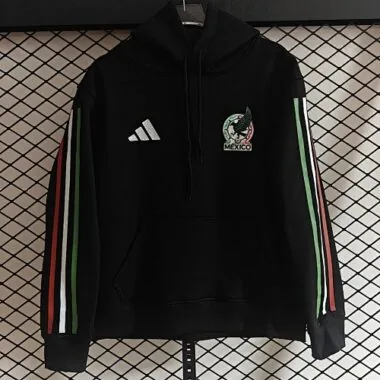 2026 Mexico Black Long Sleeve Hoodie Kit Soccer T-Shirt AAAAJersey Supply Yupoo