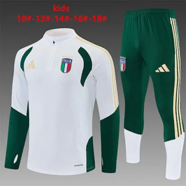 2026 Italy White Long Sleeve tracksuit Kids Kit Soccer T-Shirt AAAAJersey Supply Yupoo