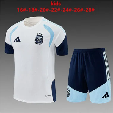 2026 Argentina White Training Kids Kit Soccer T-Shirt AAAAJersey Supply Yupoo