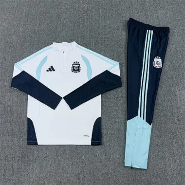 2026 Argentina White Long Sleeve tracksuit Kit Soccer T-Shirt