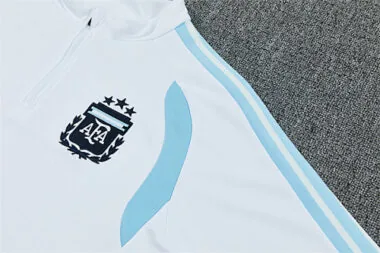2026 Argentina White Long Sleeve tracksuit Kit Soccer T-Shirt